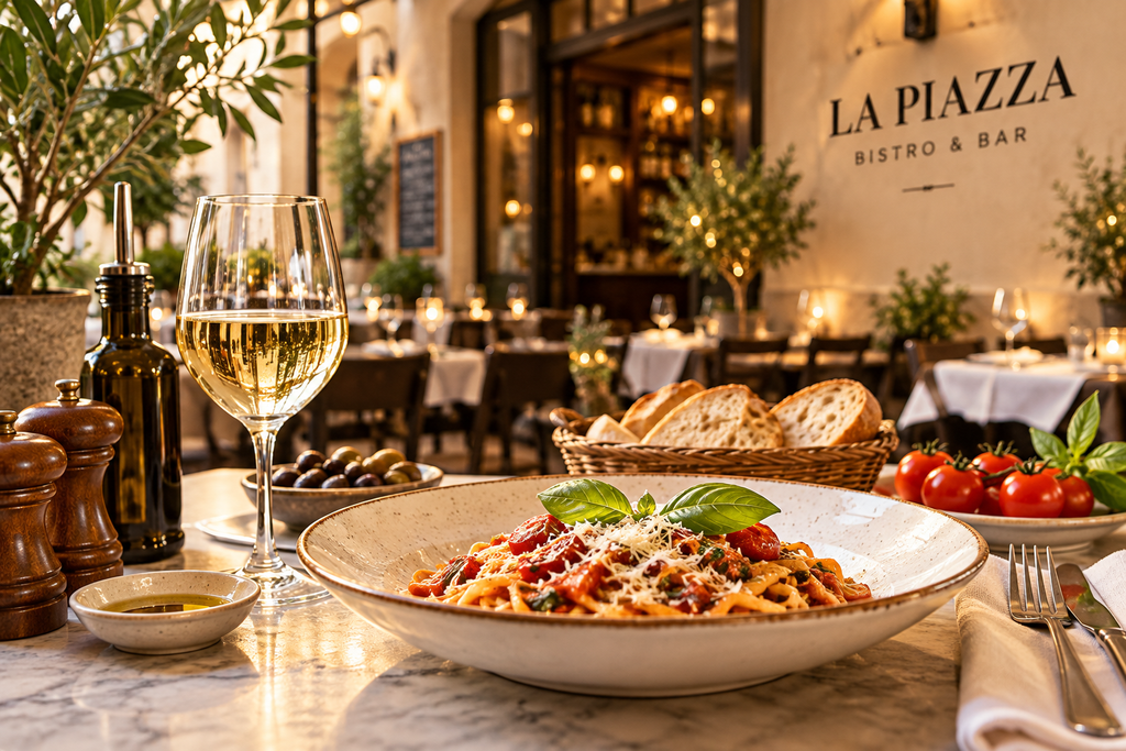 Italian pasta served at LA PIAZZA Bistro & Bar